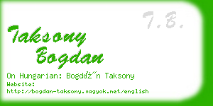 taksony bogdan business card